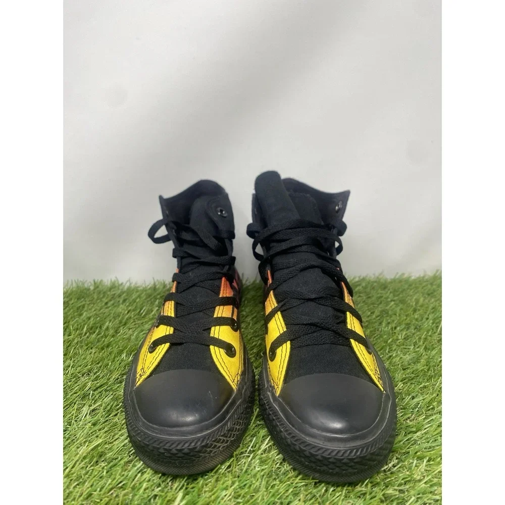 Converse Chuck Taylor All Star Black Shoes Flames Sneakers Grunge Men's Size 6